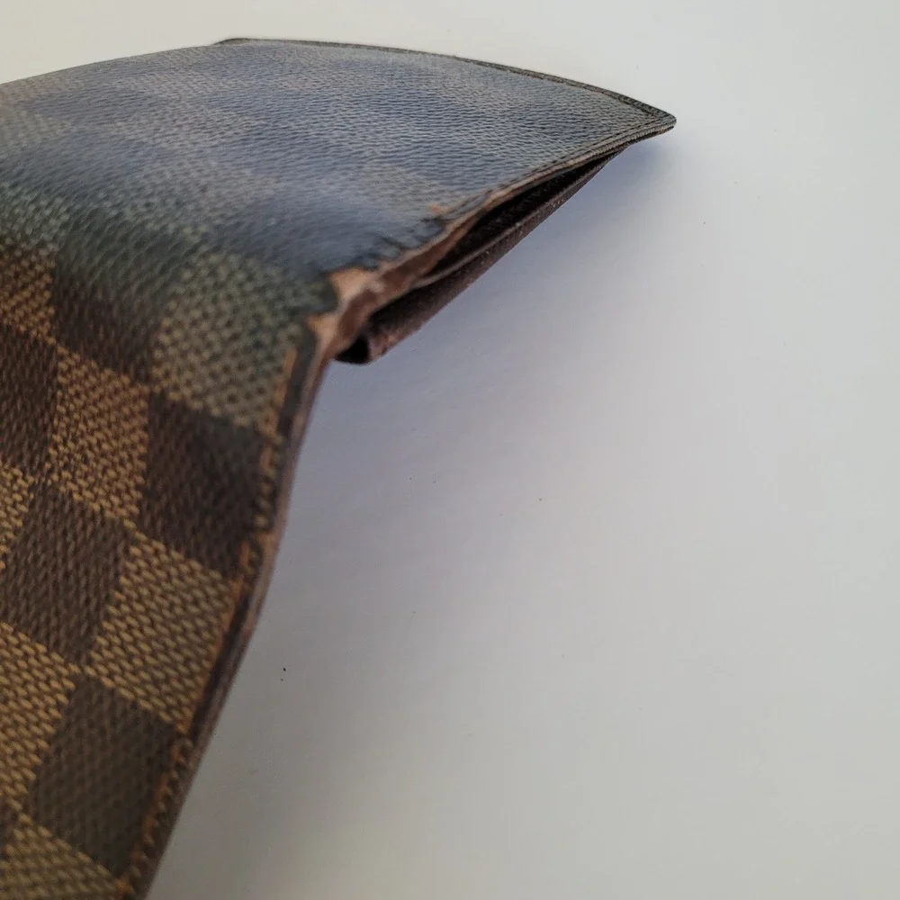 Louis Vuitton Marco Wallet Damier Ebene Bifold Brown Canvas CA0015 Mens